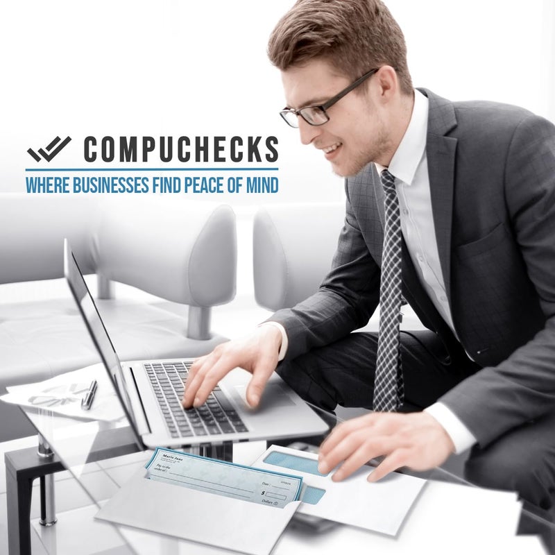 Compuchecks Double Window Envelopes #8- Peel and Seal Strip, Security Business Mailing Check Envelopes - Tamper Evident, Security Tint - 250 Count â€“ Guaranteed to fit QuickBooks Checks - Image 4